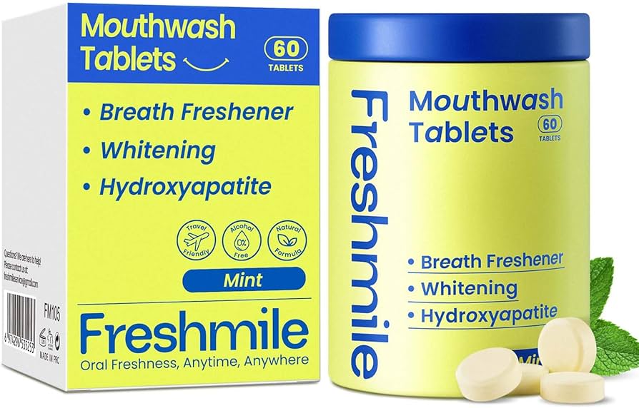 Tabletas de pasta de dientes blanqueadoras con nano-hidroxiapatita (NHA),y reparación de esmalte..