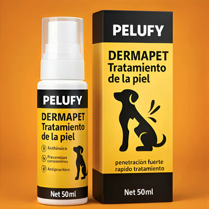 Spray Dermapet Alivio inmediato para la picazón y la irritación. Favorece la recuperación natural de piel y pelaje