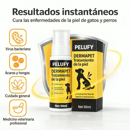 Spray Dermapet Alivio inmediato para la picazón y la irritación. Favorece la recuperación natural de piel y pelaje